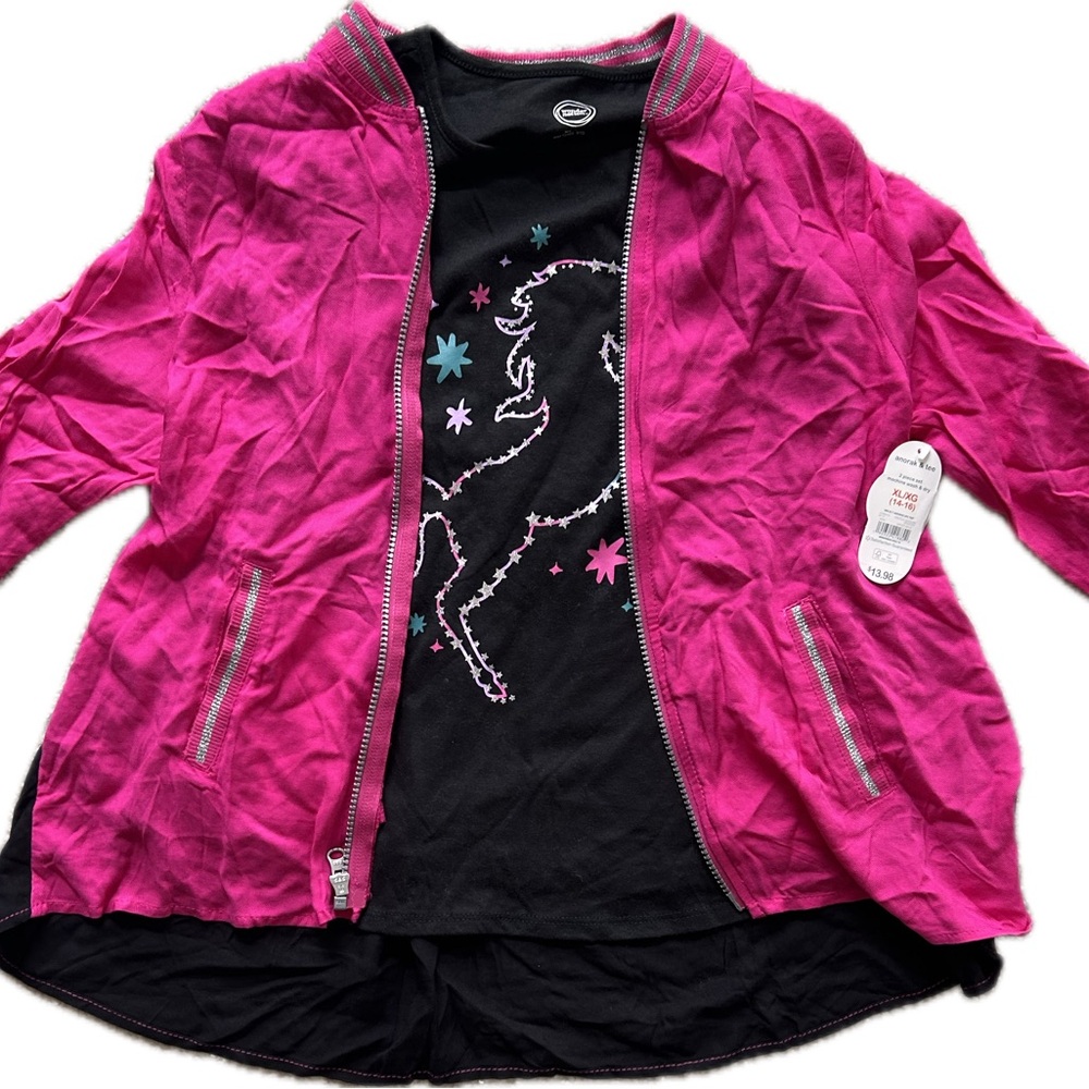 Pink Kids Jacket with Unicorn Design